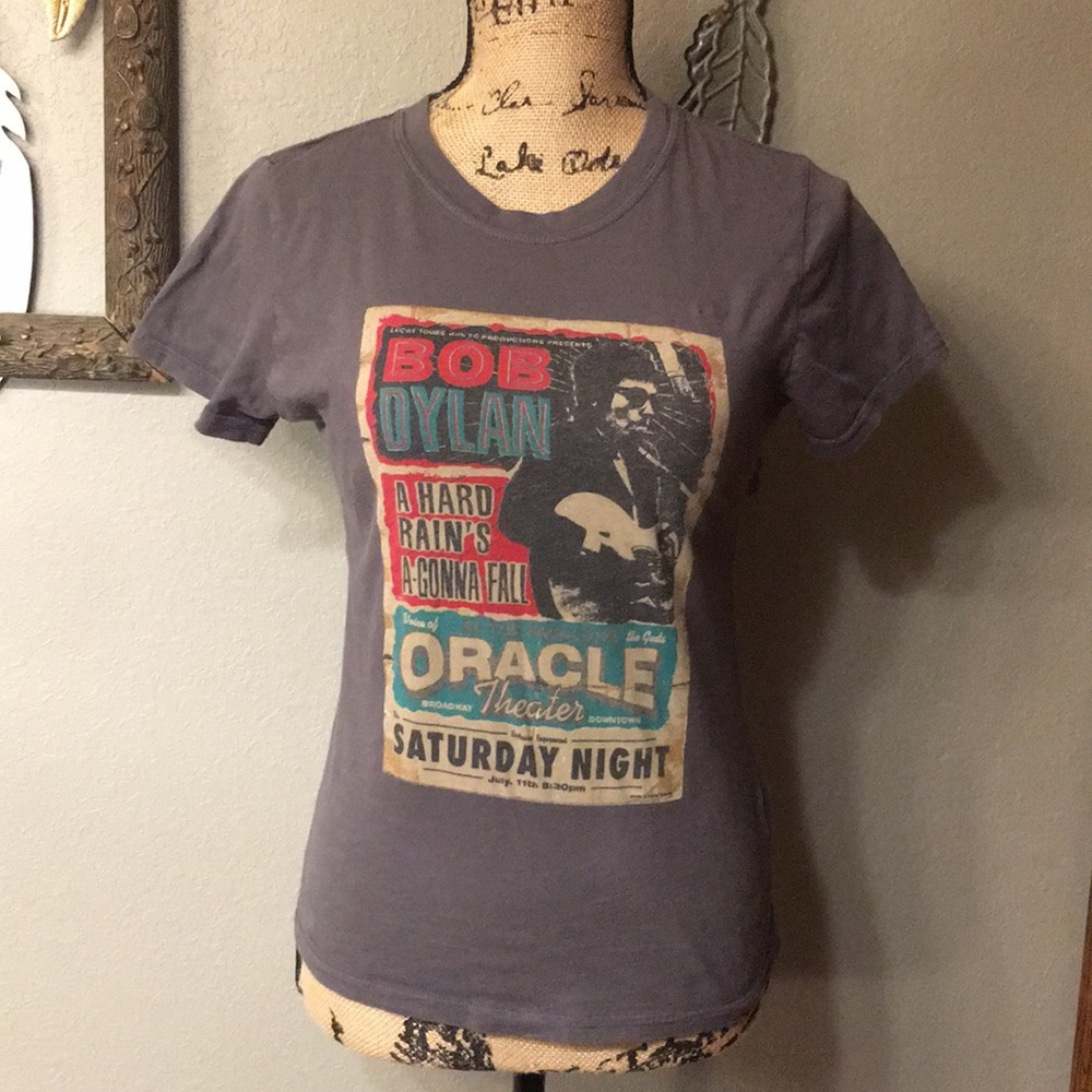 Lucky Brand Gray Bob Dylan Graphic Tee